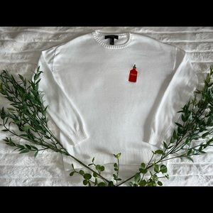 White Swag Sauce Sweater
